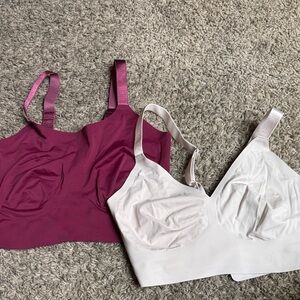 Seamless Comfort Bra Set - Purple and White